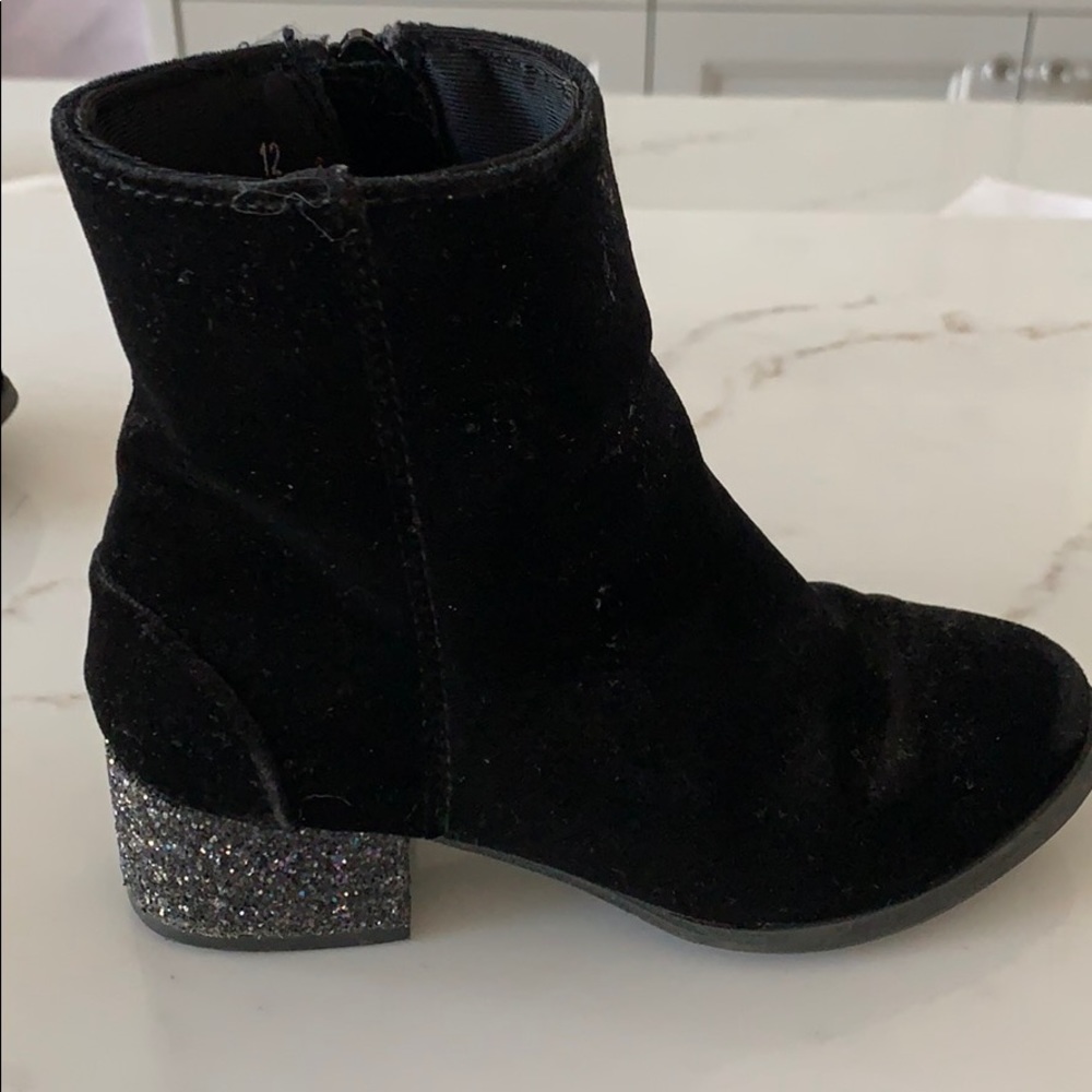 Pre-loved velvet glitter boots